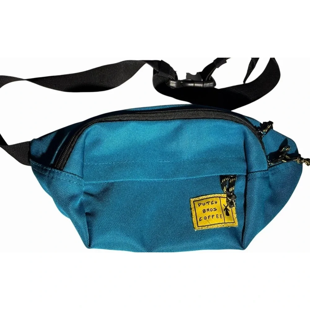 Dutch Bros Coffee Blue Fanny Pack Waist Belt Bag Zip Up Adjustable Strap